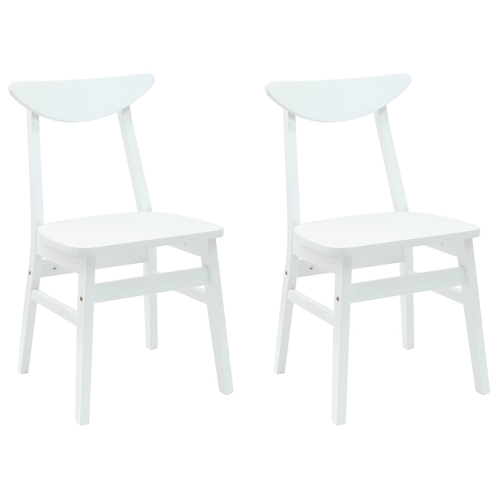 Matstolar 2 pcs Vit 42 x 47,5 x 81 cm Massiv Gummiträ