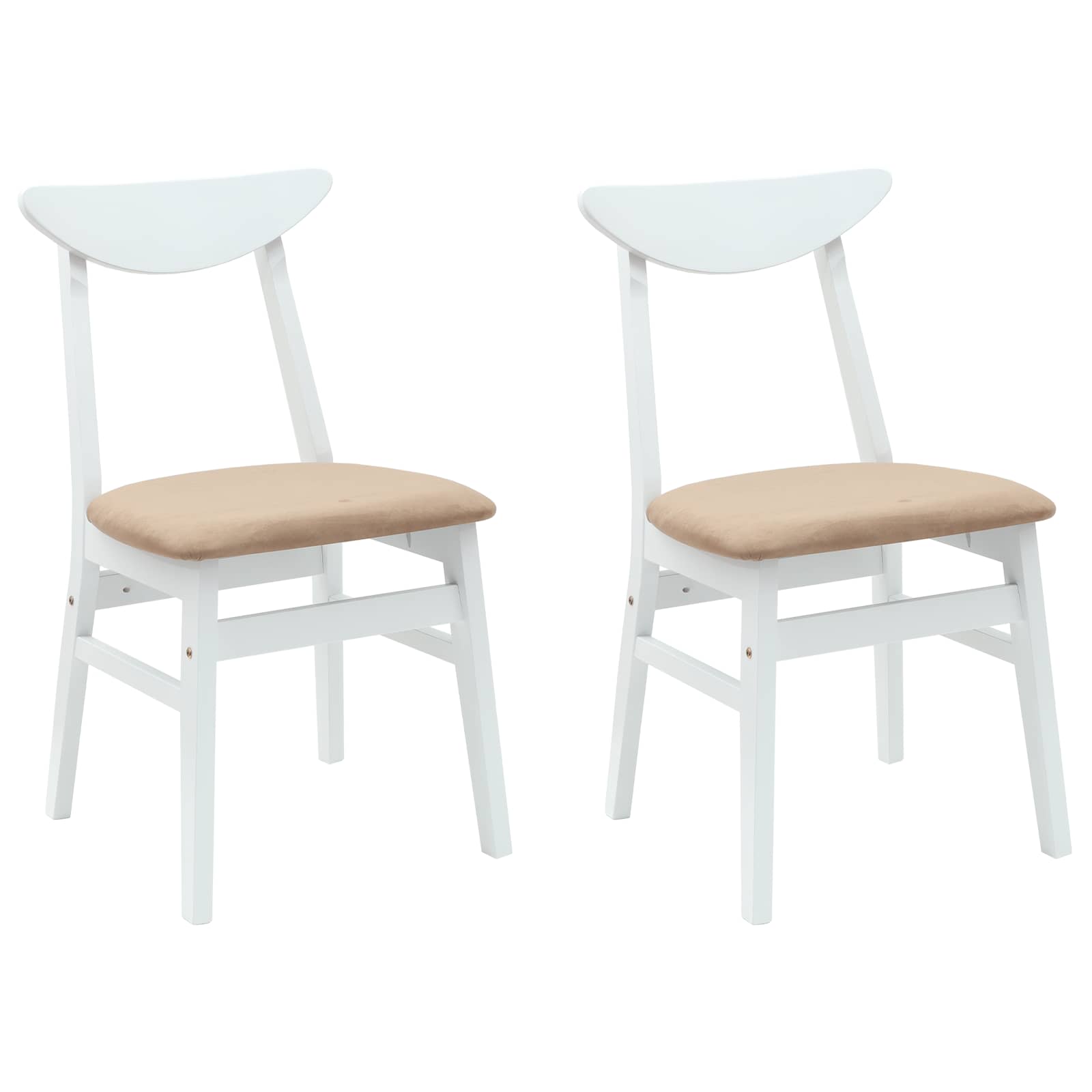 Matstolar 2 pcs Vit 42 x 47,5 x 81 cm Massiv Gummiträ