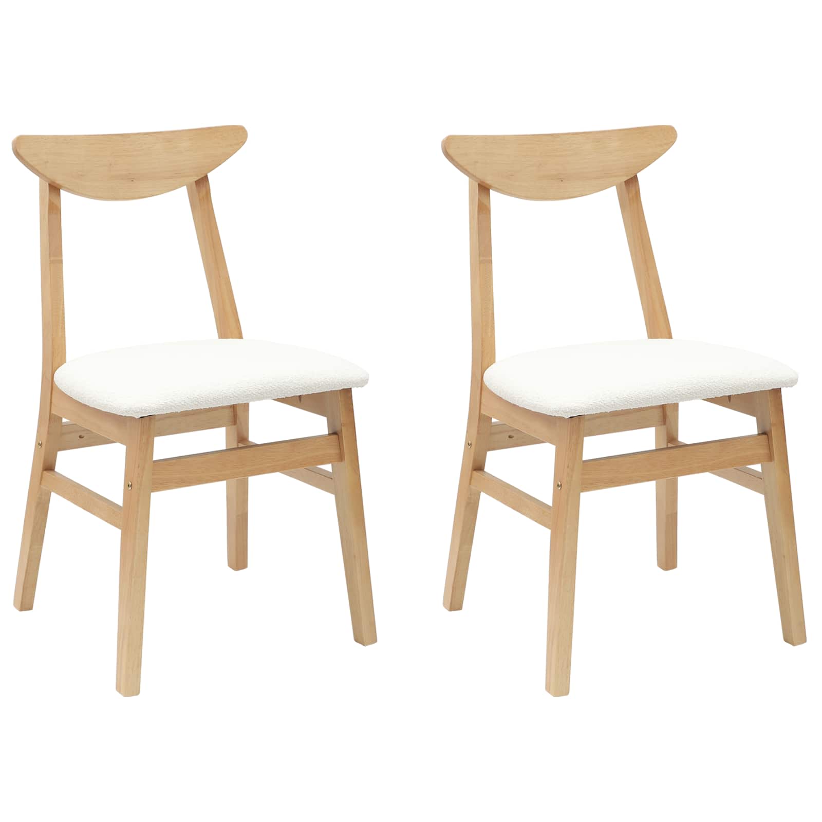 Matstolar 2 pcs Naturfärg 42 x 47,5 x 81 cm Massiv Gummiträ