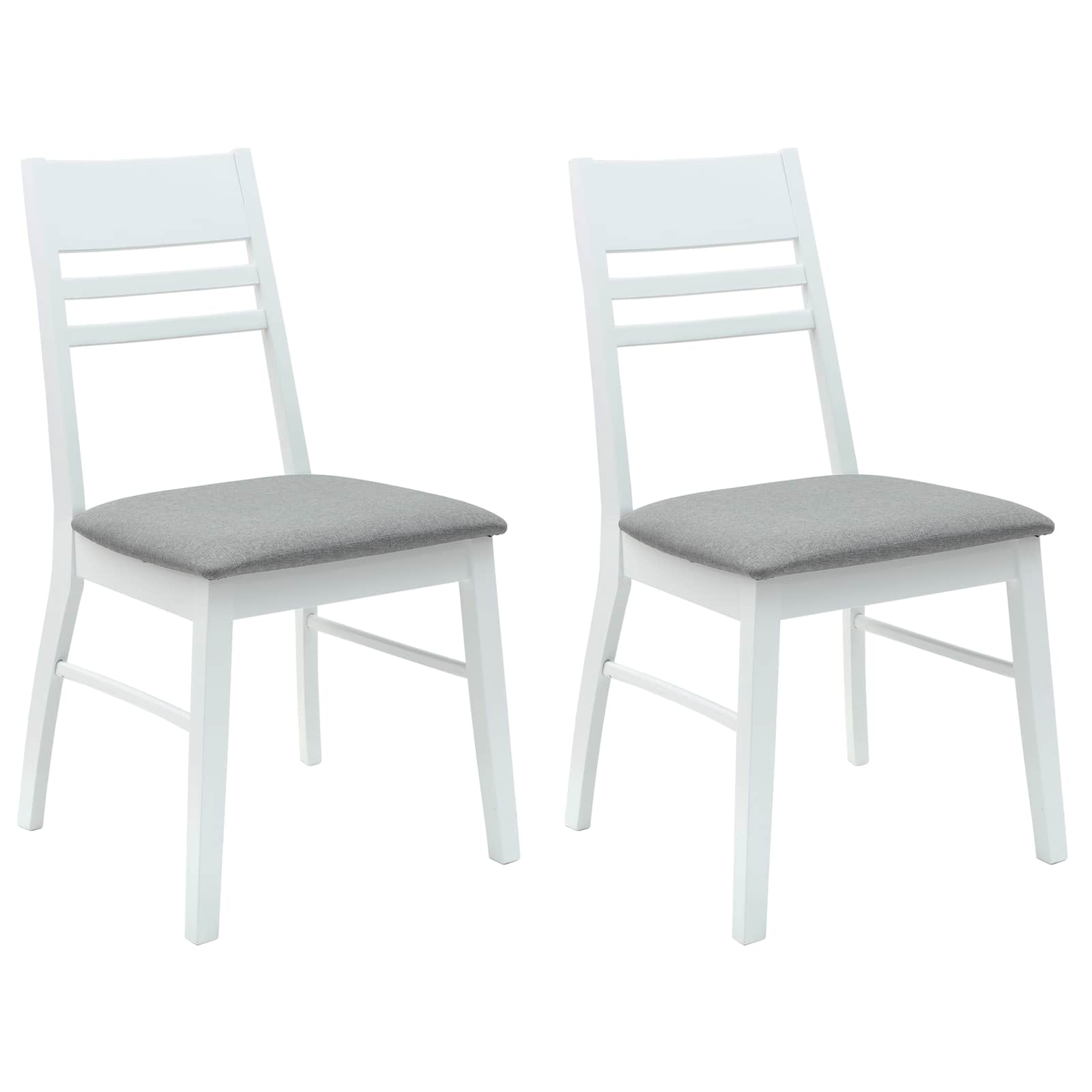 Matstolar 2 pcs Vit 43 x 54 x 89 cm Massiv Gummiträ