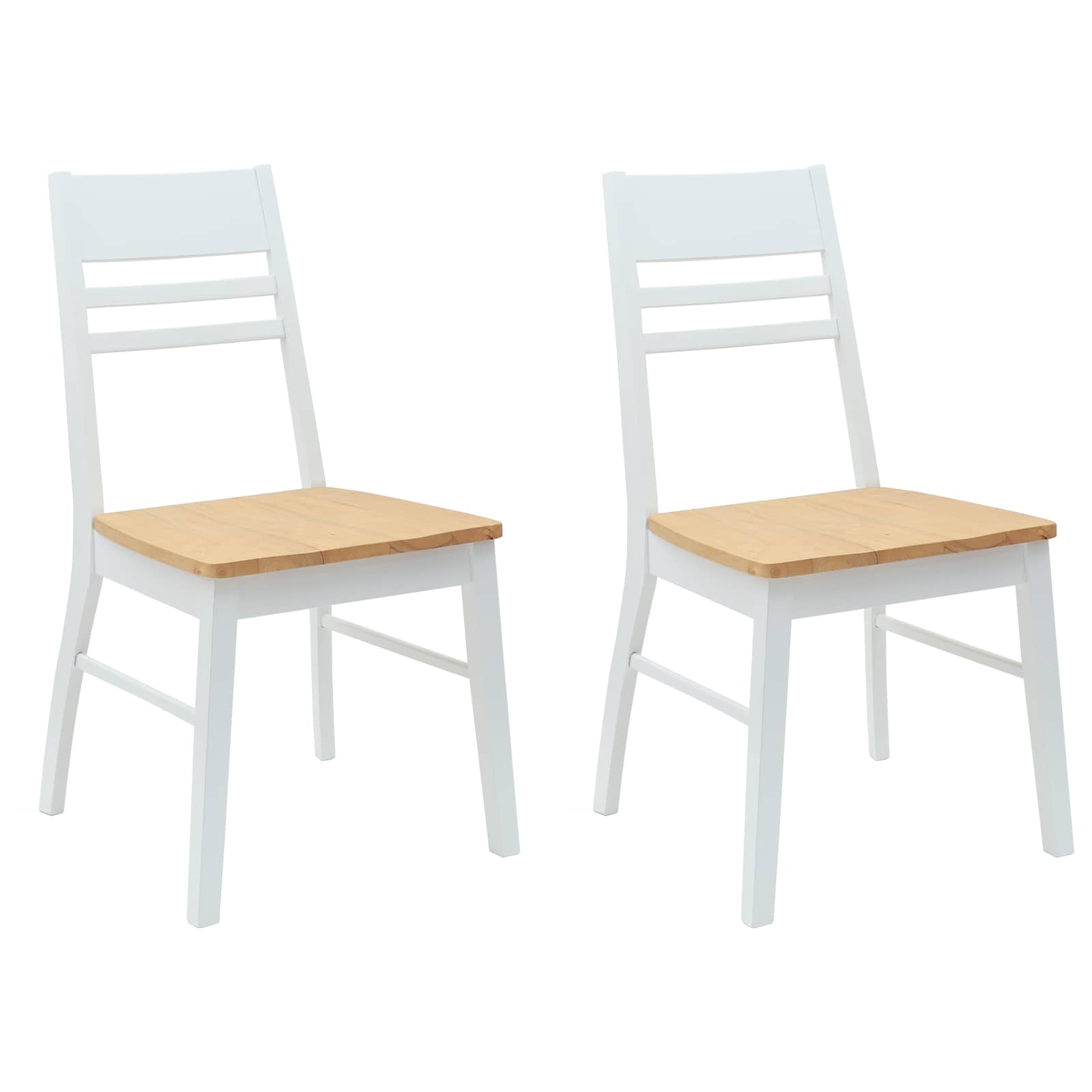 Matstolar 2 pcs Vit 43 x 54 x 89 cm Massiv Gummiträ
