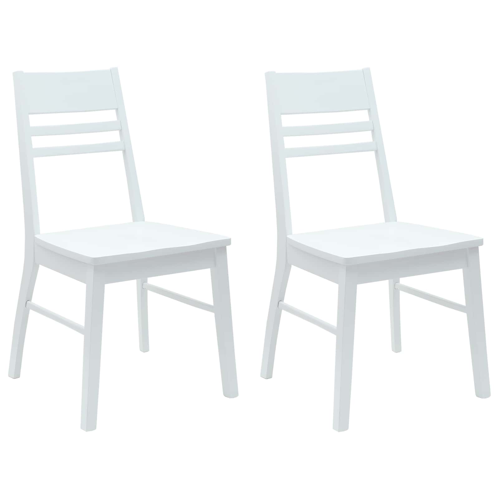 Matstolar 2 pcs Vit 43 x 54 x 89 cm Massiv Gummiträ