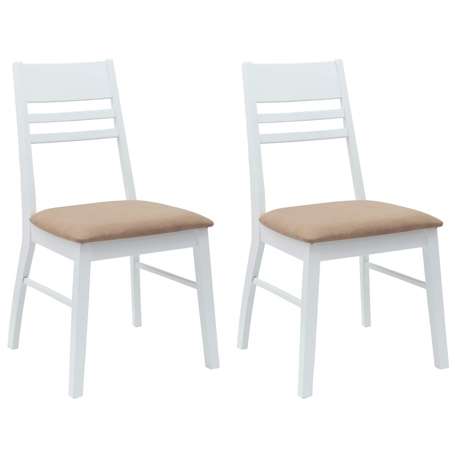 Matstolar 2 pcs Vit 43 x 54 x 89 cm Massiv Gummiträ