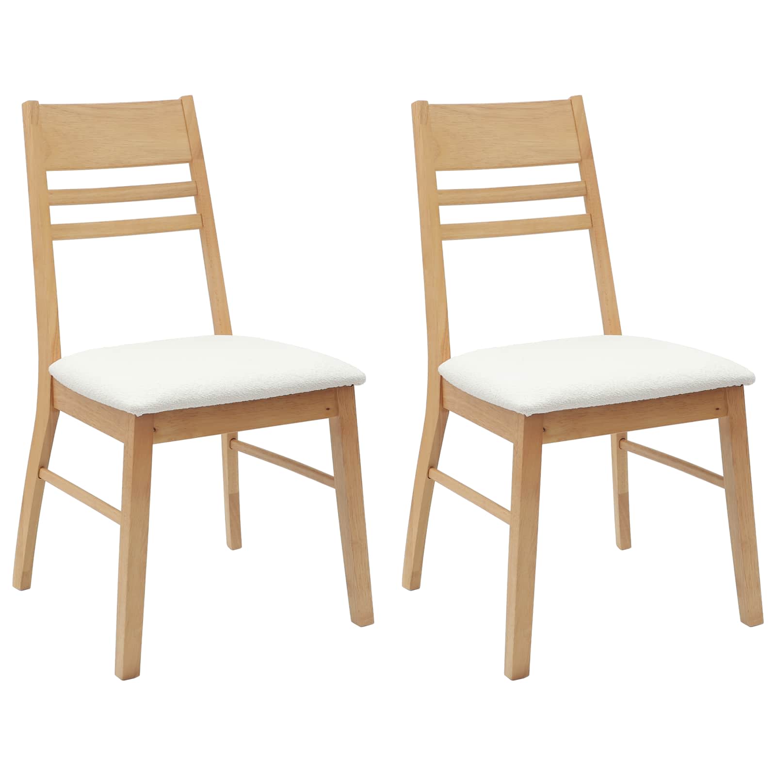 Matstolar 2 pcs Naturfärg 43 x 54 x 89 cm Massiv Gummiträ