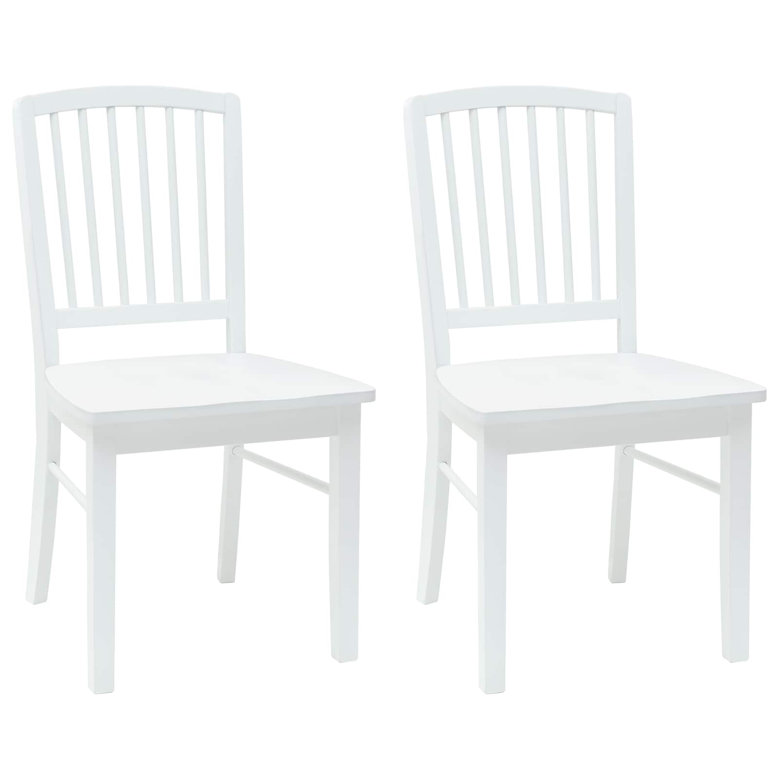 Matstolar 2 pcs Vit 50 x 52,5 x 91 cm Massiv Gummiträ