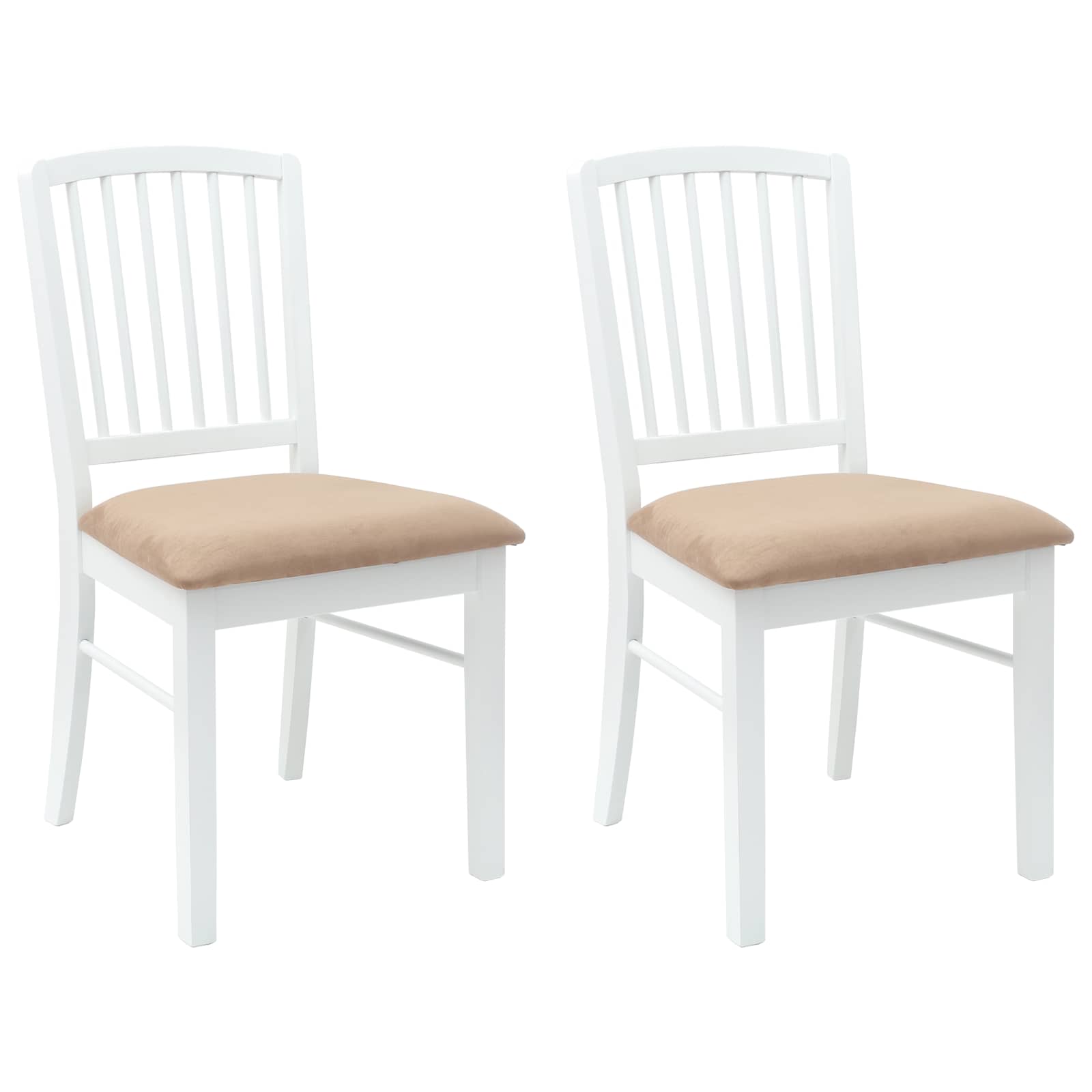 Matstolar 2 pcs Vit 50 x 52,5 x 91 cm Massiv Gummiträ