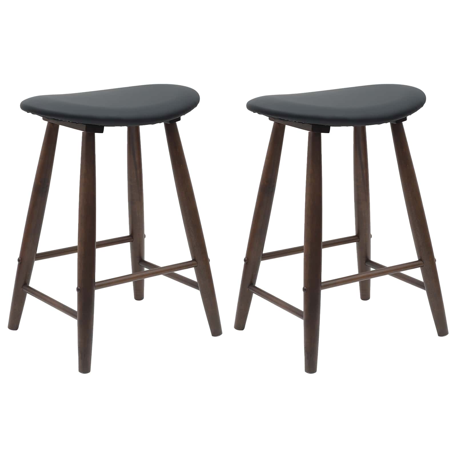 Matstolar 2 pcs Ljusbrun 46 x 37 x 63 cm Massiv Gummiträ