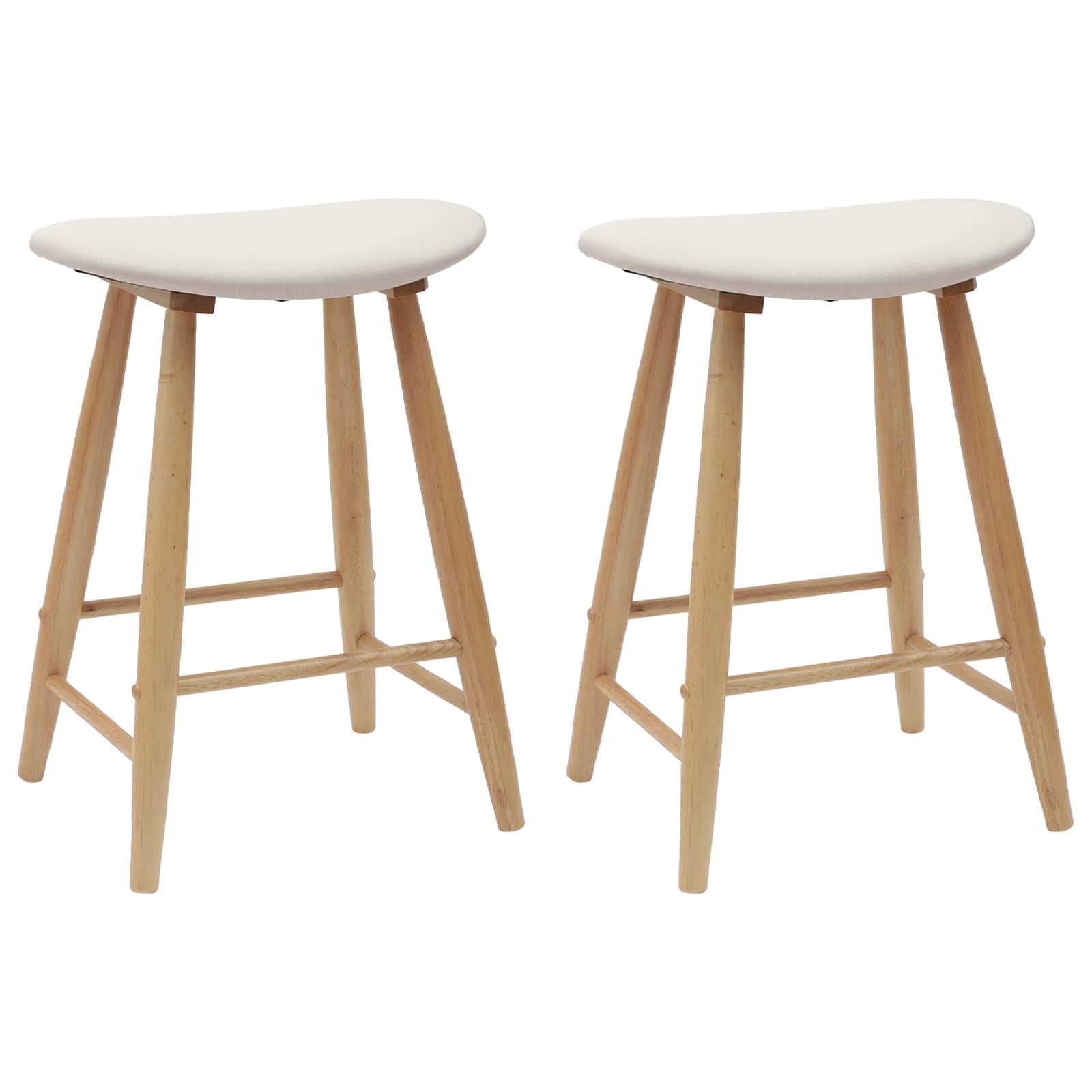 Matstolar 2 pcs Naturfärg 46 x 37 x 63 cm Massiv Gummiträ