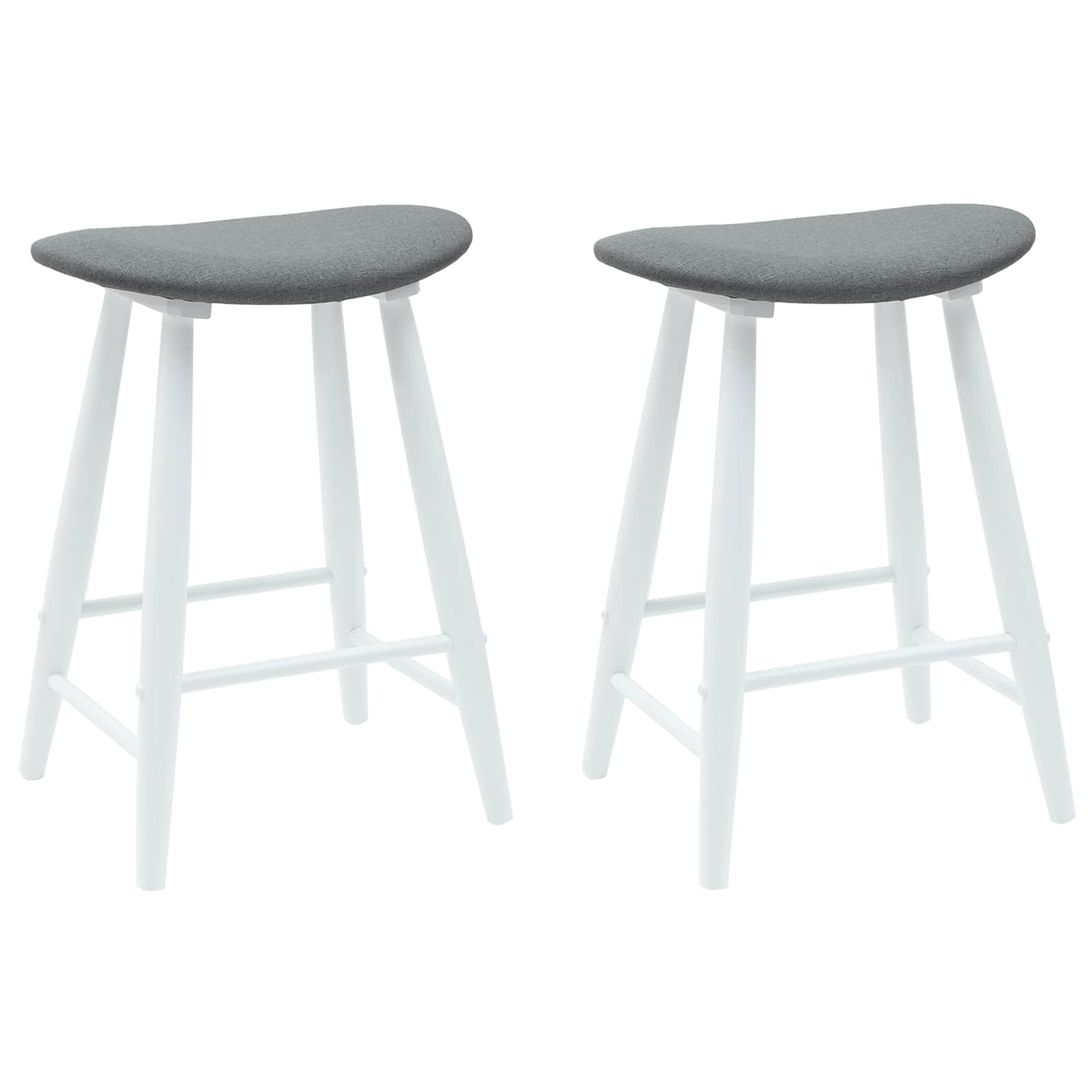 Matstolar 2 pcs Vit 46 x 37 x 63 cm Massiv Gummiträ