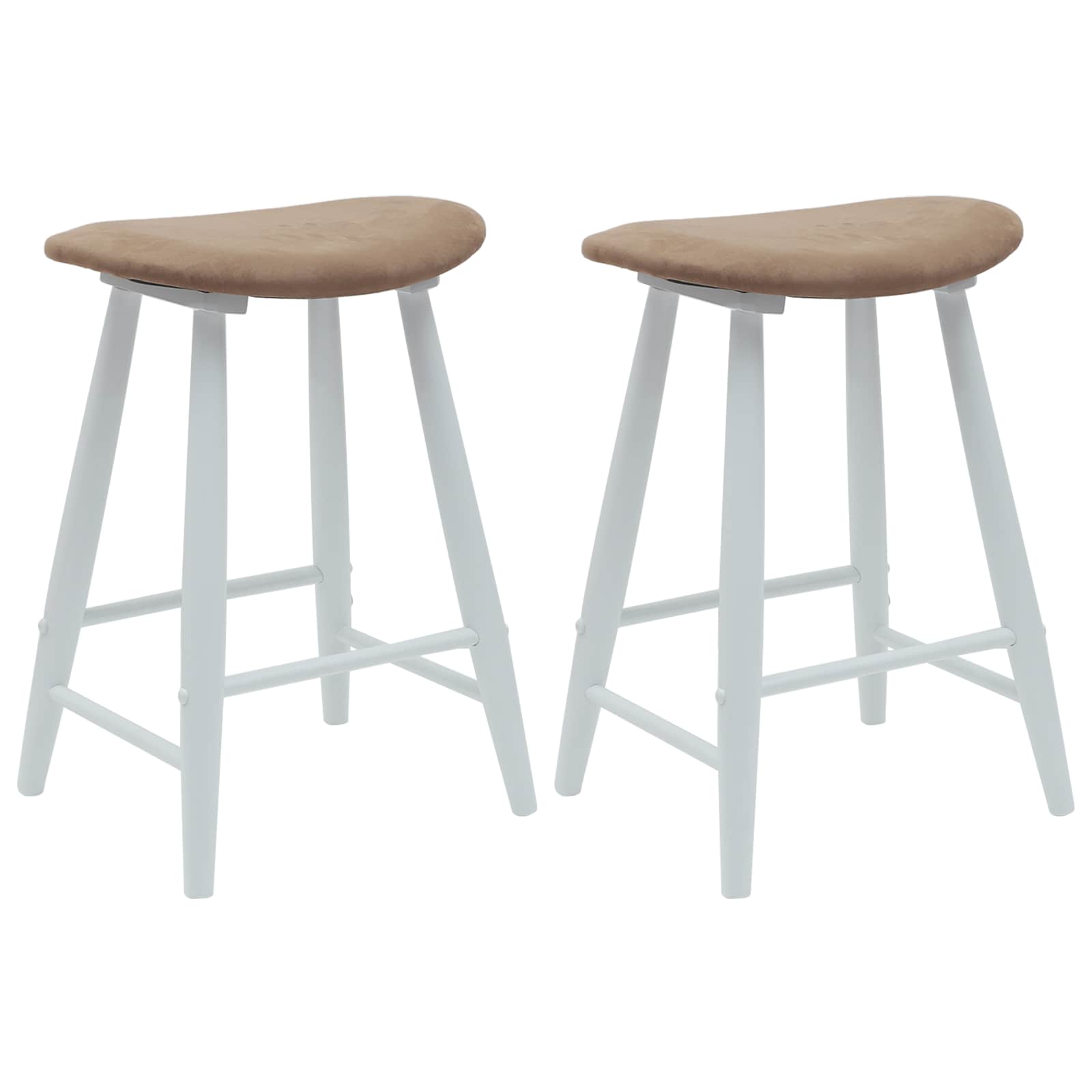 Matstolar 2 pcs Vit 46 x 37 x 63 cm Massiv Gummiträ