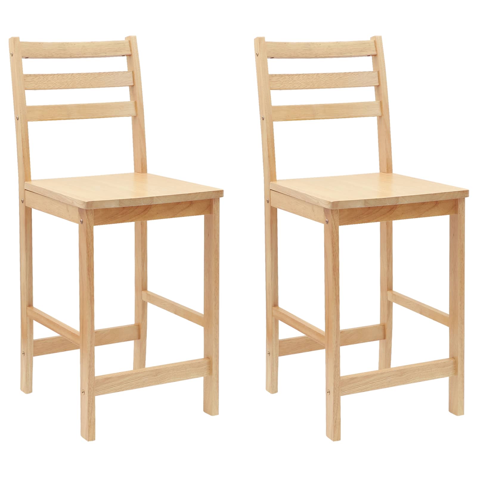 Matstolar 2 pcs Naturfärg 40 x 47,5 x 99,5 cm Massiv Gummiträ