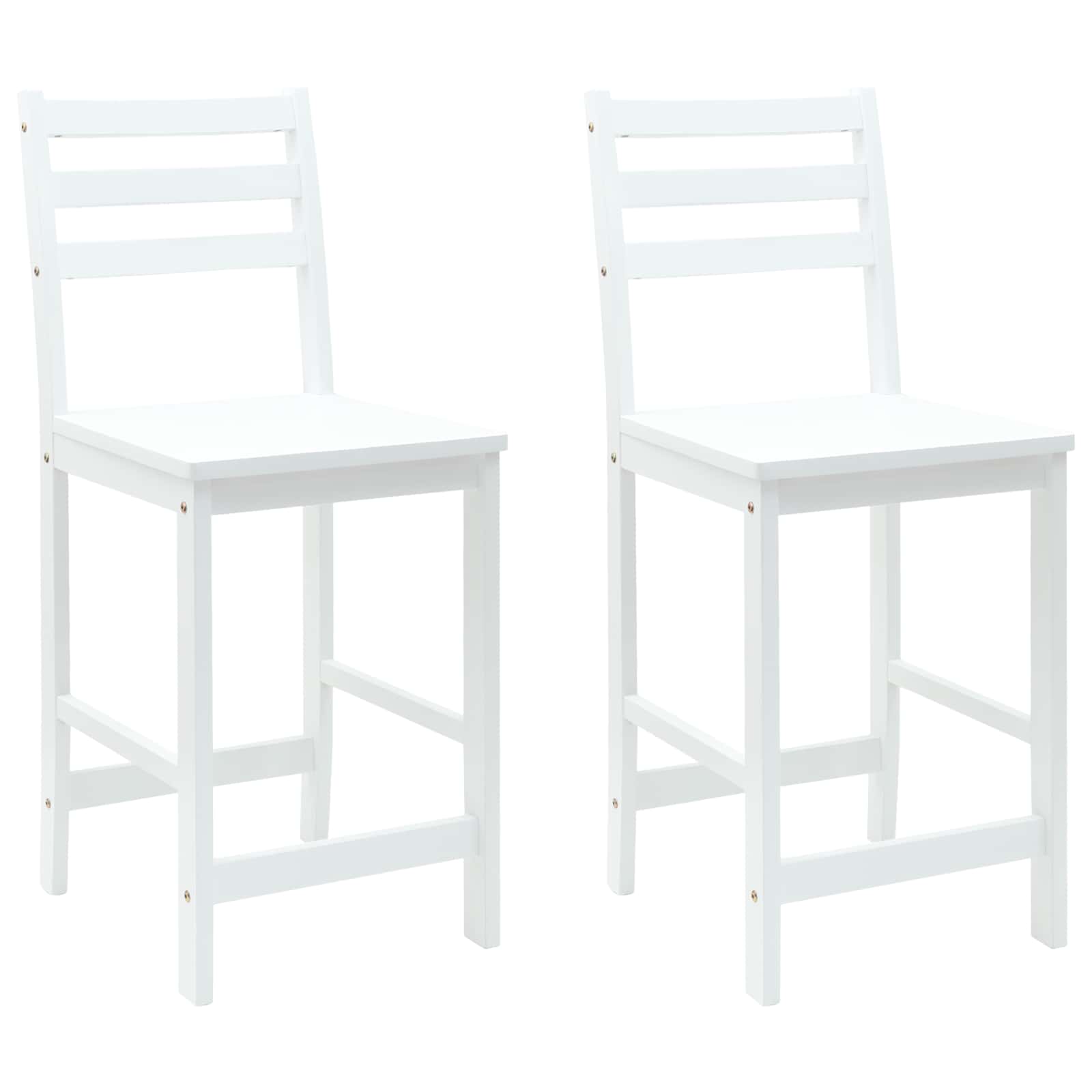 Matstolar 2 pcs Vit 40 x 47,5 x 99,5 cm Massiv Gummiträ