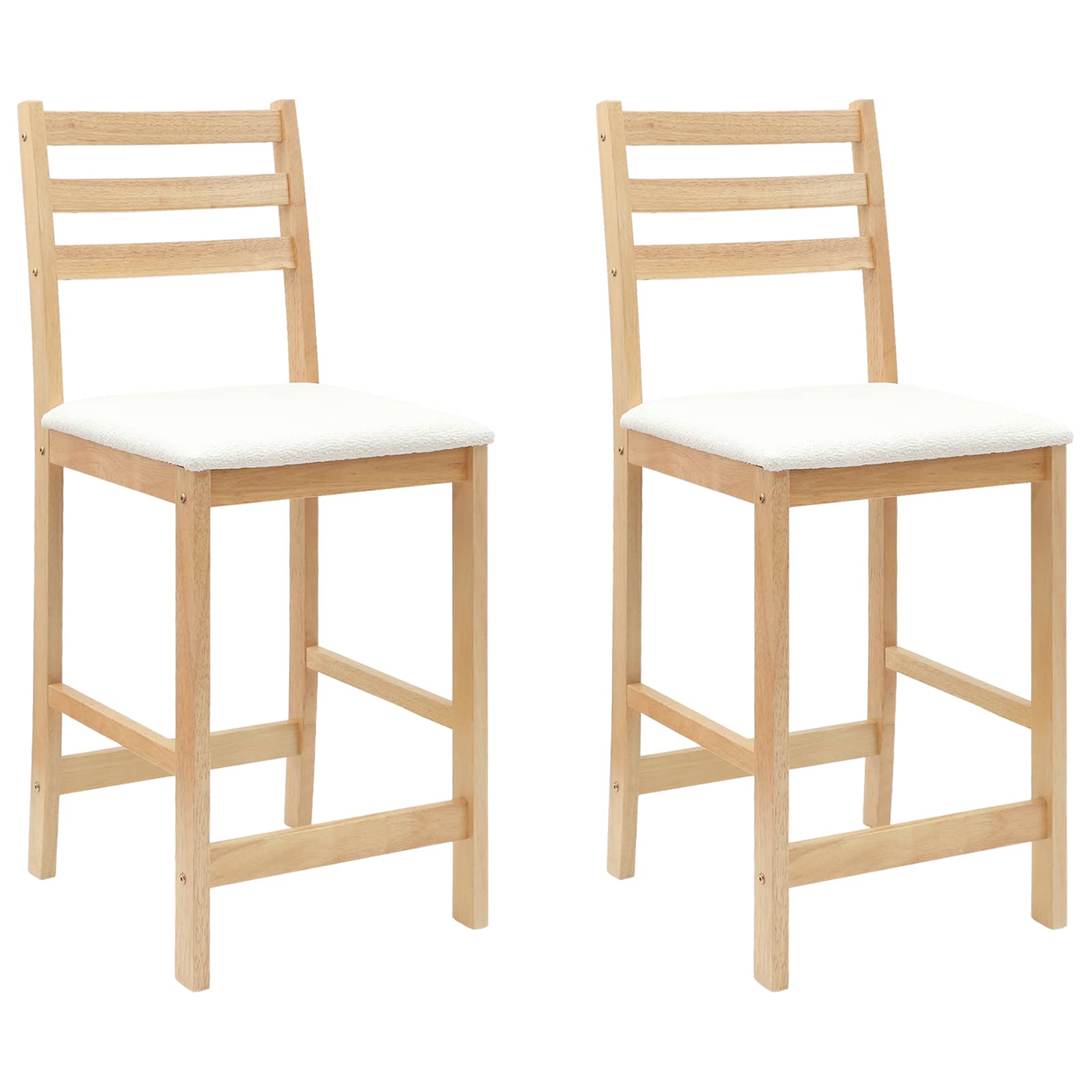 Matstolar 2 pcs Naturfärg 40 x 47,5 x 99,5 cm Massiv Gummiträ