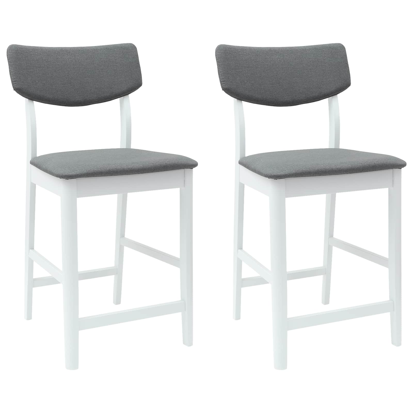 Matstolar 2 pcs Vit 48 x 49 x 95 cm Massiv Gummiträ