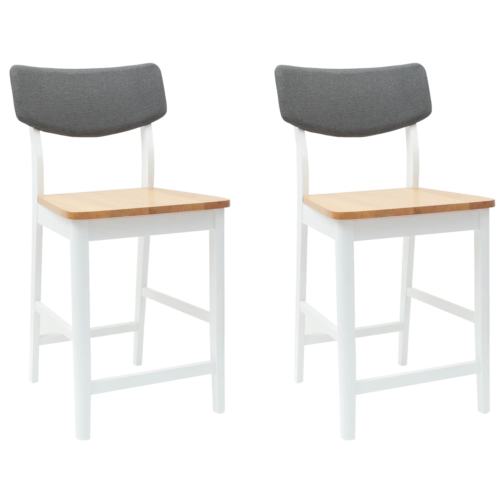 Matstolar 2 pcs Vit 48 x 49 x 95 cm Massiv Gummiträ