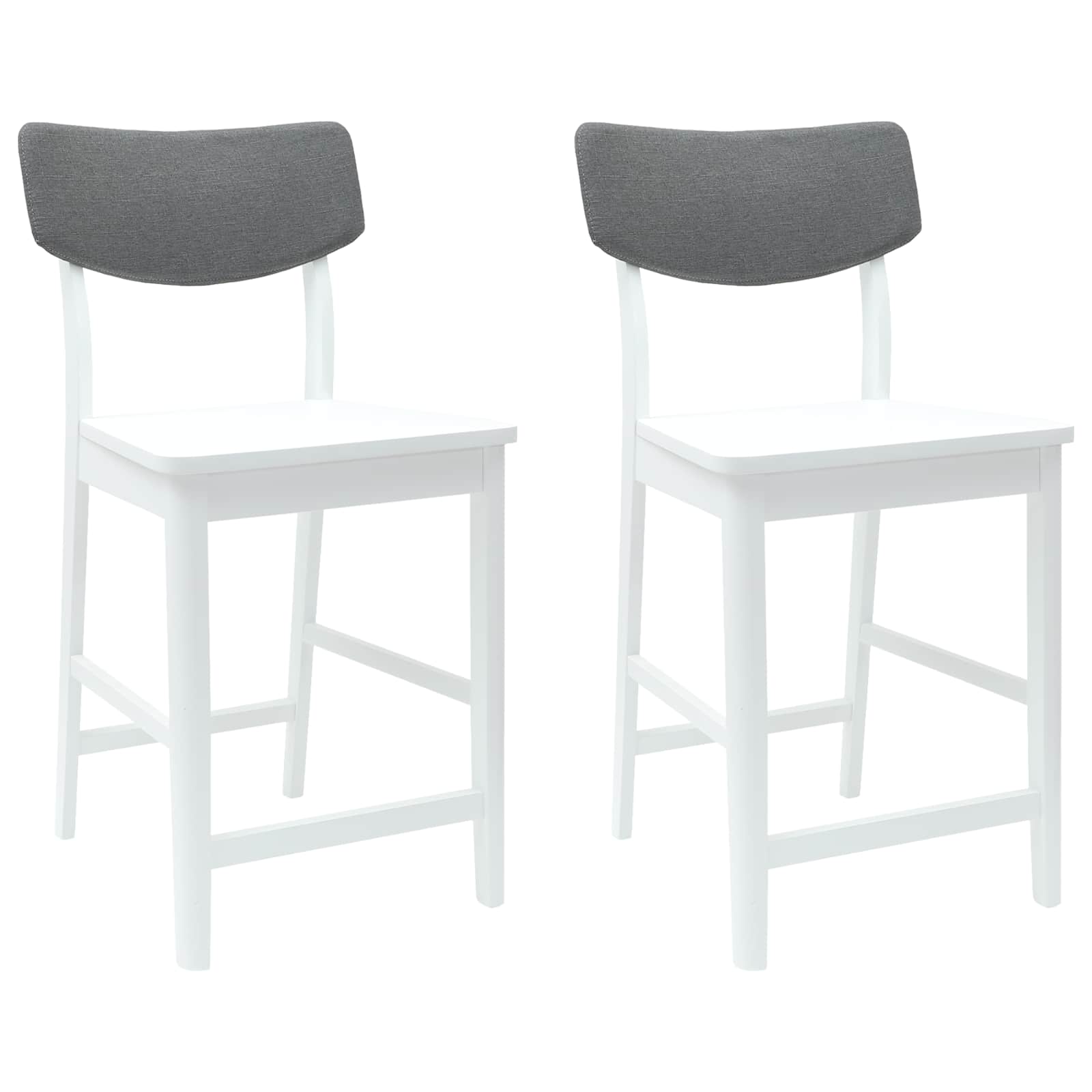 Matstolar 2 pcs Vit 48 x 49 x 95 cm Massiv Gummiträ