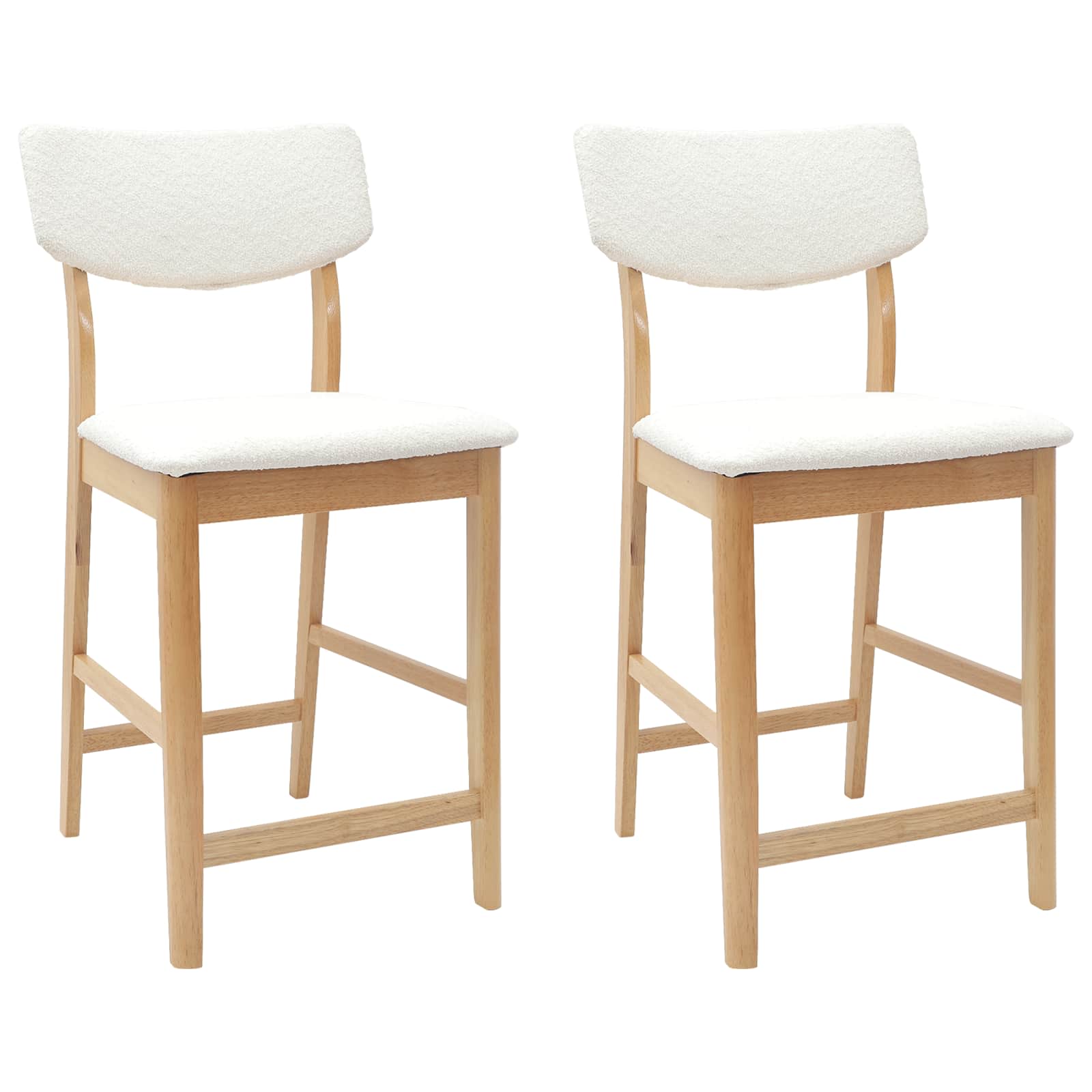 Matstolar 2 pcs Naturfärg 48 x 49 x 95 cm Massiv Gummiträ