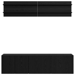 TV Enheter Väggmonterad 6 pcs Svart ek Konstruerat trä
