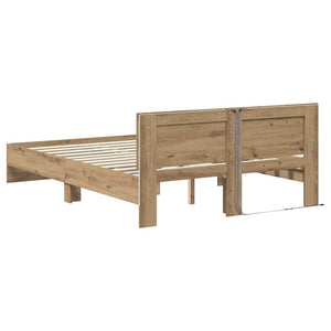 Sängram med huvudgavel Artisan Ek 135 x 190 cm Konstruerat trä