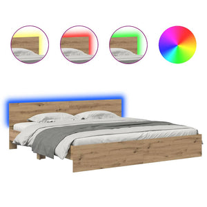 Sängram med huvudgavel Artisan Ek 180 x 200 cm Konstruerat trä