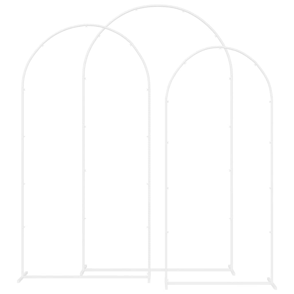 Bröllopsbåge 3 pcs Vit Stål