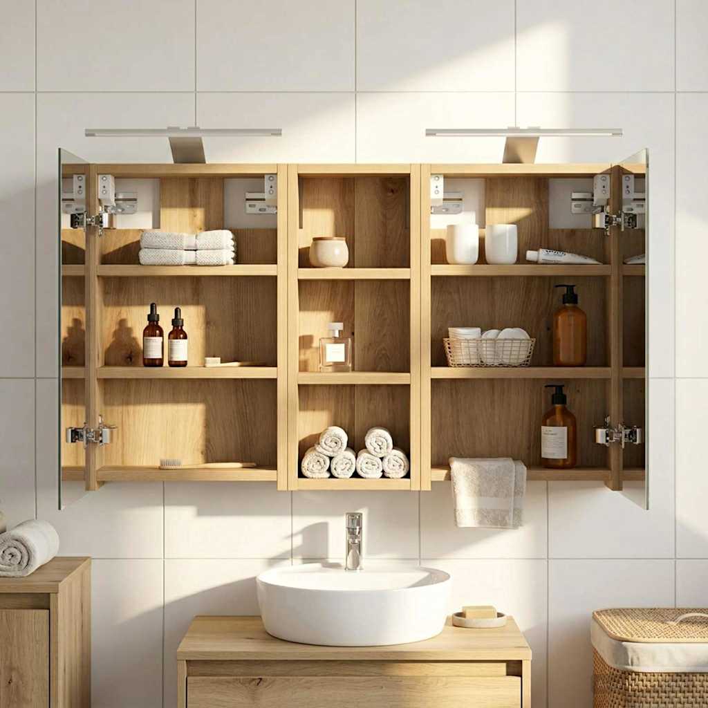 Badrumsskåpsset 3 st 80 x 10,5 x 50 cm Konstruerat trä