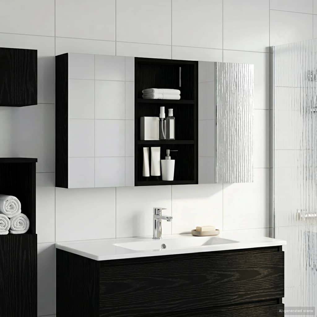 Badrumsskåpsset 3 st 90 x 10,5 x 50 cm Konstruerat trä