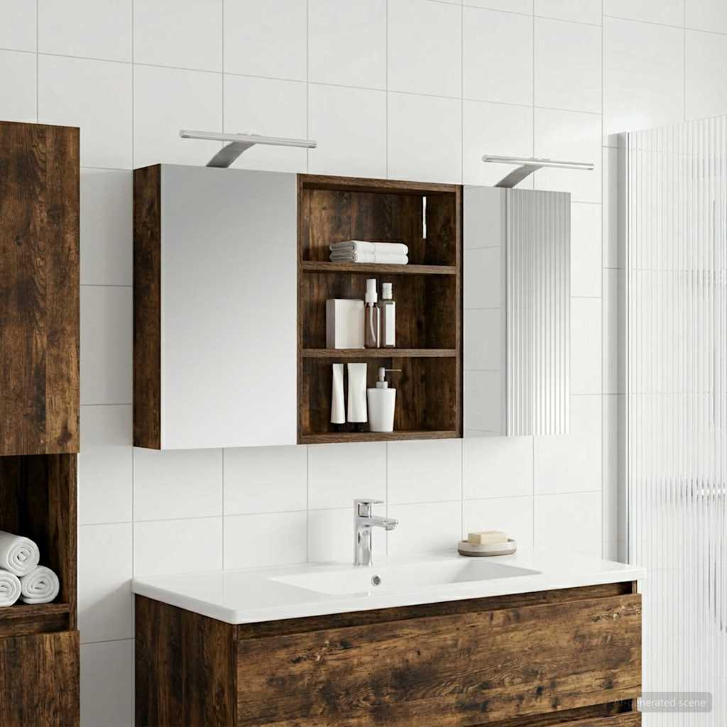 Badrumsskåpsset 3 st 100 x 10,5 x 50 cm Konstruerat trä