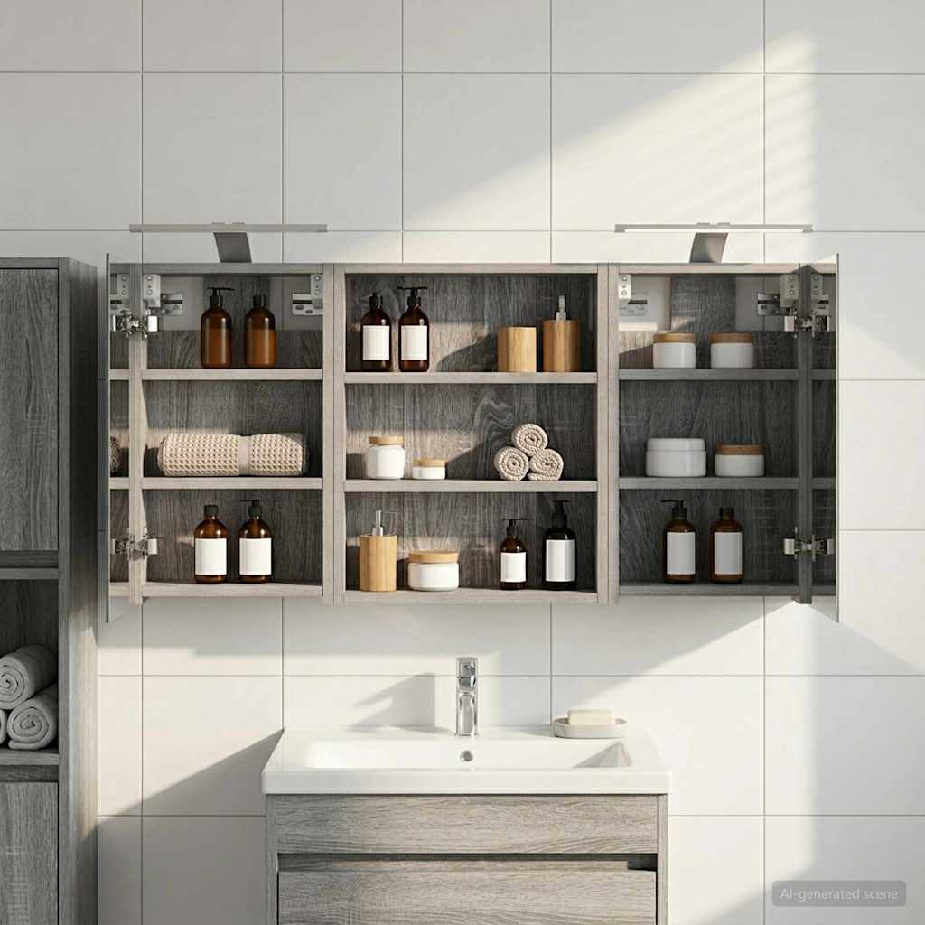 Badrumsskåpsset 3 st 100 x 10,5 x 50 cm Konstruerat trä