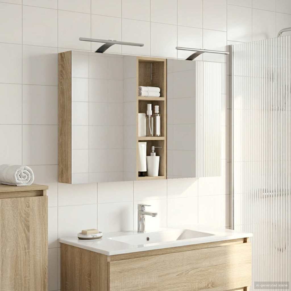 Badrumsskåpsset 3 st 100 x 10,5 x 60,5 cm Konstruerat trä