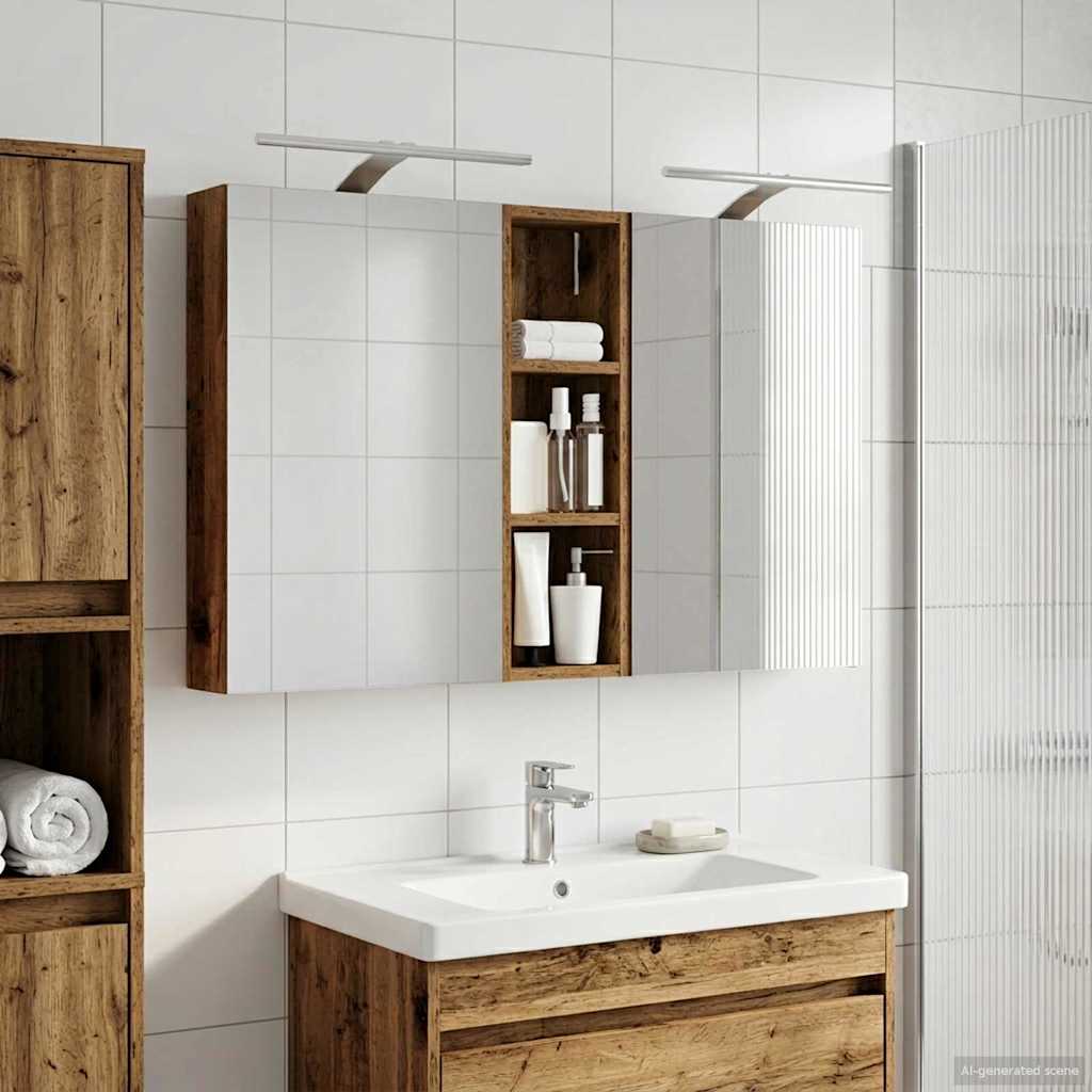 Badrumsskåpsset 3 st 100 x 10,5 x 60,5 cm Konstruerat trä