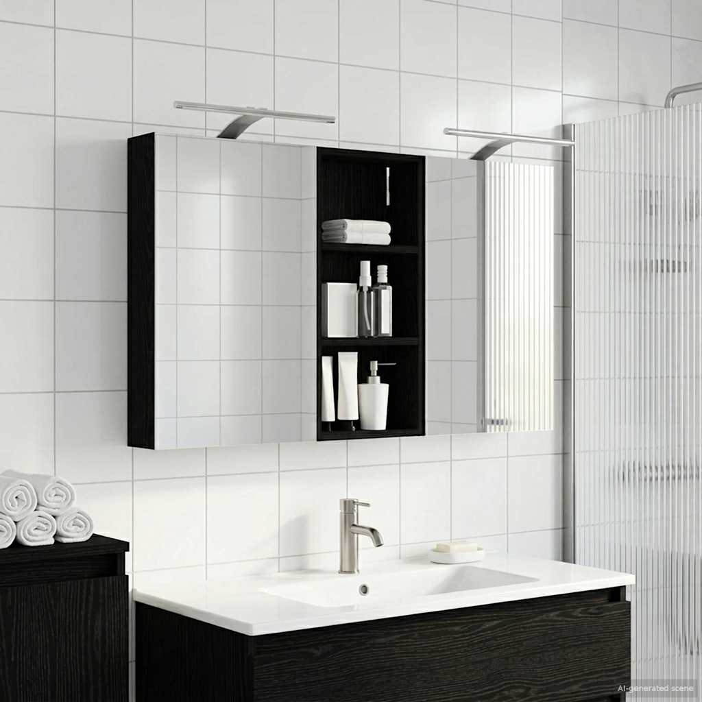 Badrumsskåpsset 3 st 110 x 10,5 x 60,5 cm Konstruerat trä