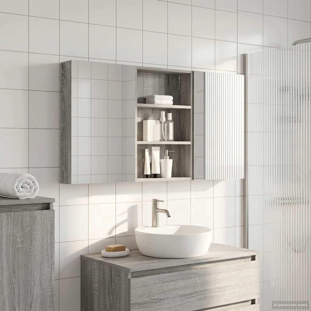 Badrumsskåpsset 3 st 120 x 10,5 x 60,5 cm Konstruerat trä