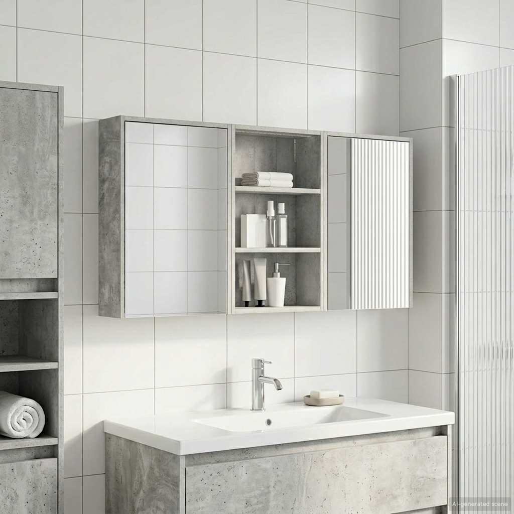 Badrumsskåpsset 3 st 126 x 16 x 62.5 cm Konstruerat trä