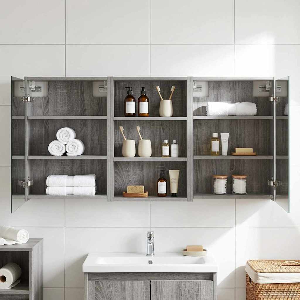 Badrumsskåpsset 3 st 126 x 16 x 62.5 cm Konstruerat trä