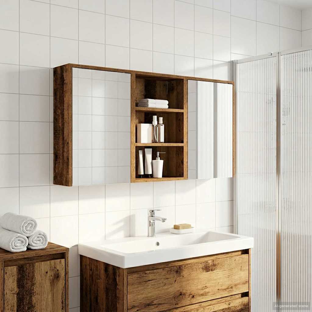Badrumsskåpsset 3 st 126 x 16 x 62.5 cm Konstruerat trä
