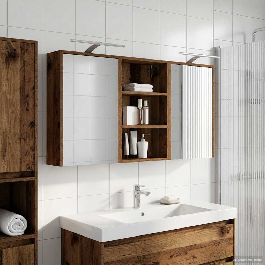 Badrumsskåpsset 3 st 126 x 16 x 62.5 cm Konstruerat trä