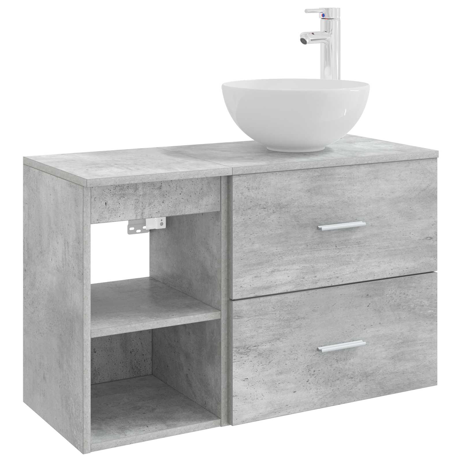 Badrumsmöbelset 2 pcs Betonggrå Konstruerat trä