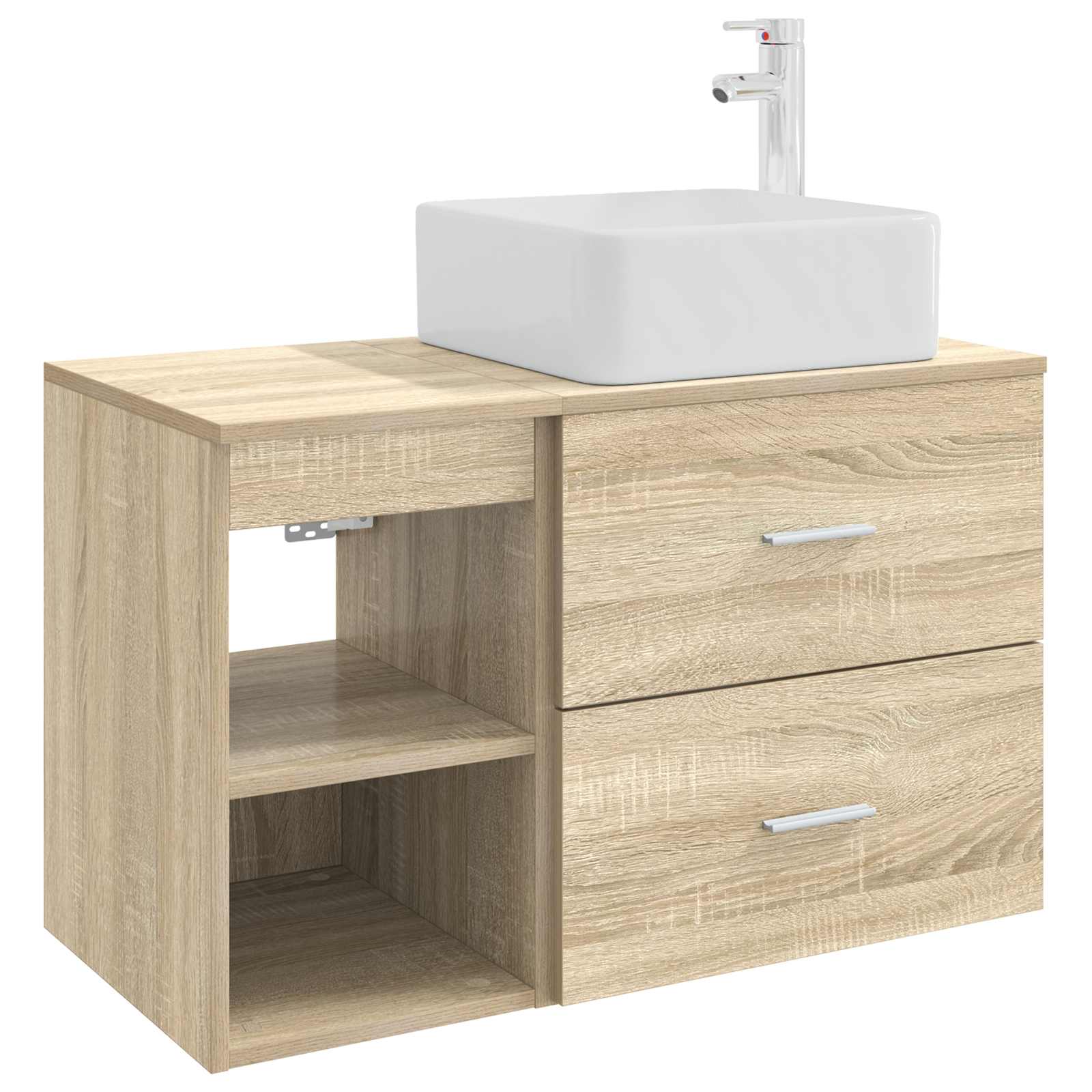 Badrumsmöbelset 2 pcs Sonoma-ek Konstruerat trä