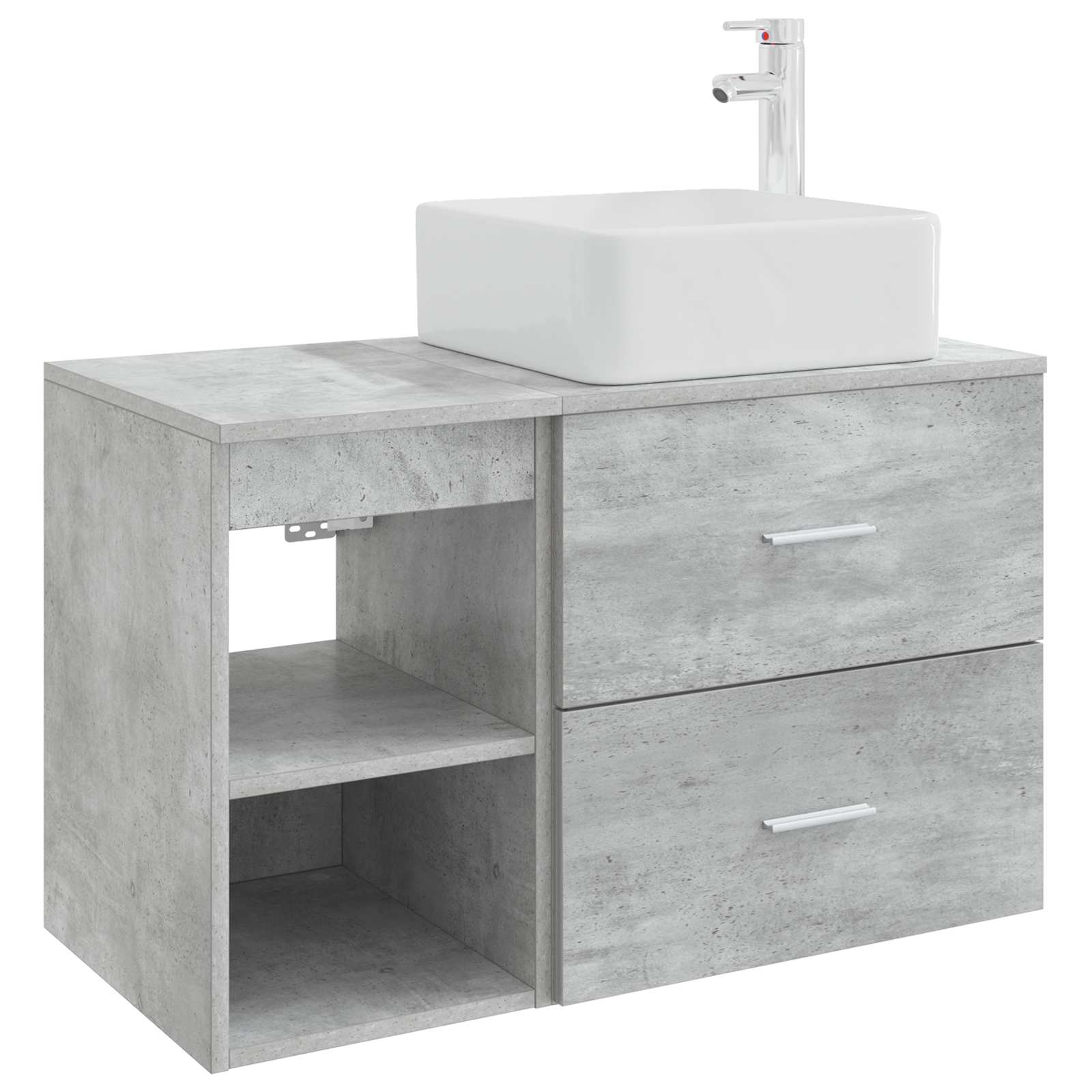 Badrumsmöbelset 2 pcs Betonggrå Konstruerat trä