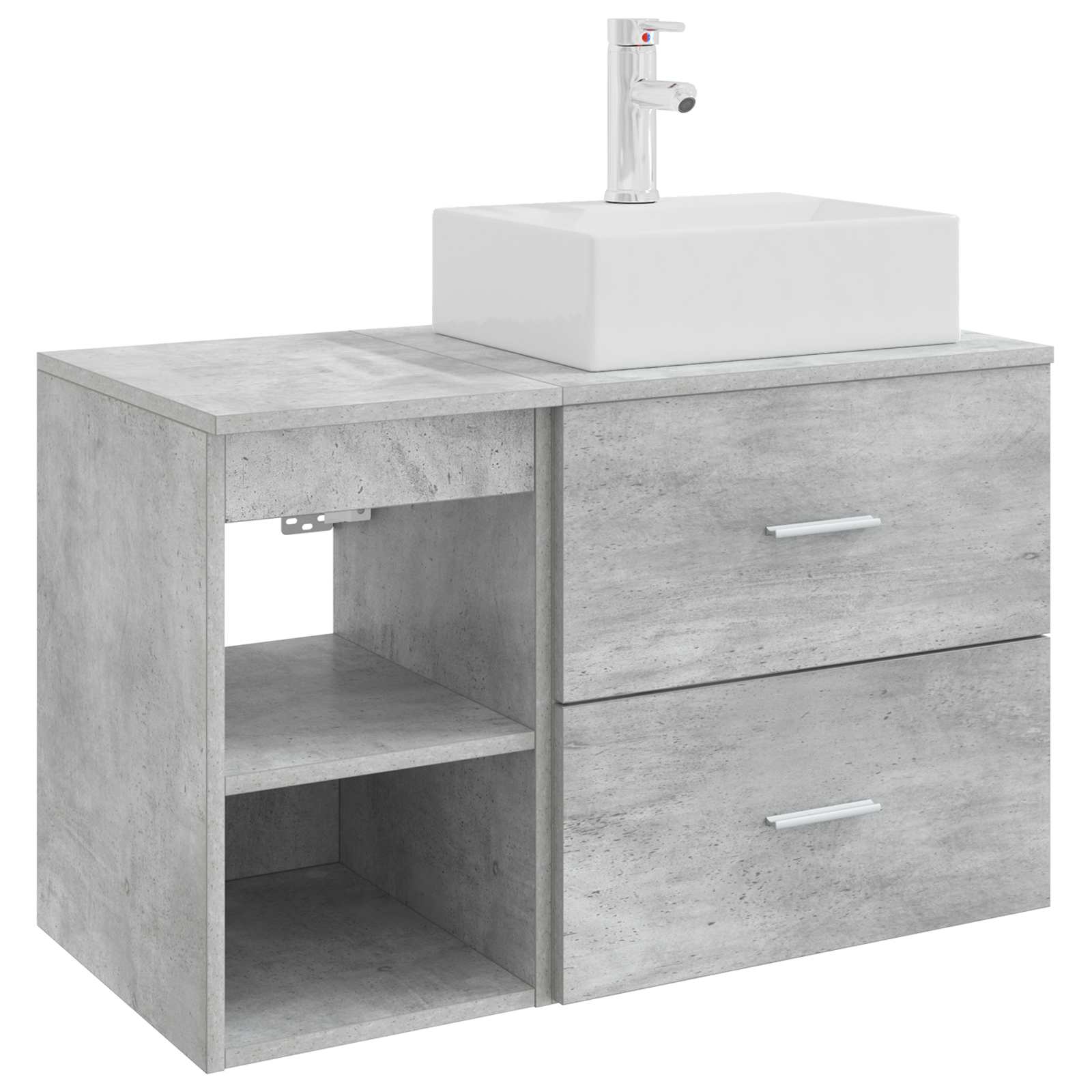 Badrumsmöbelset 2 pcs Betonggrå Konstruerat trä