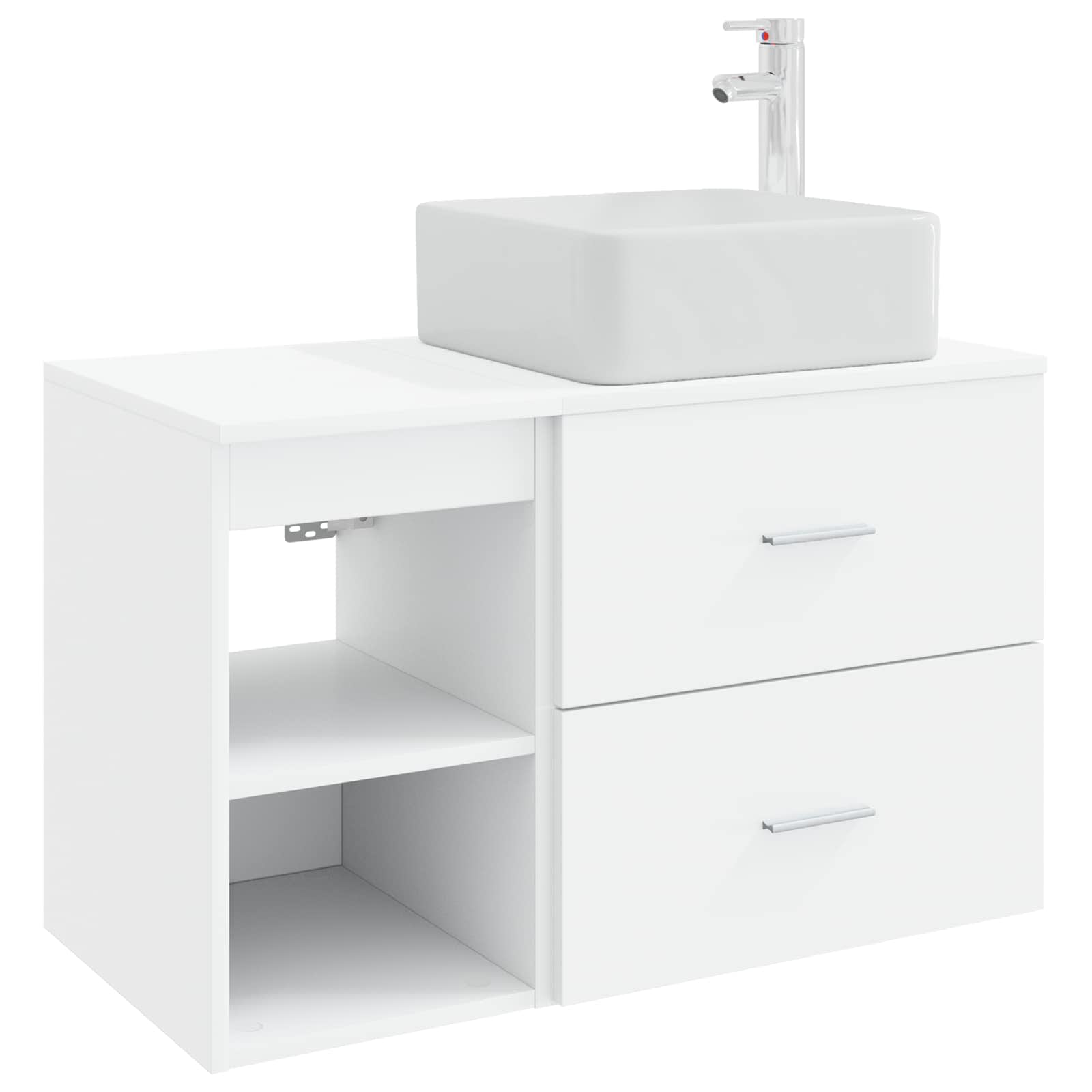 Badrumsmöbelset 2 pcs Vit Konstruerat trä