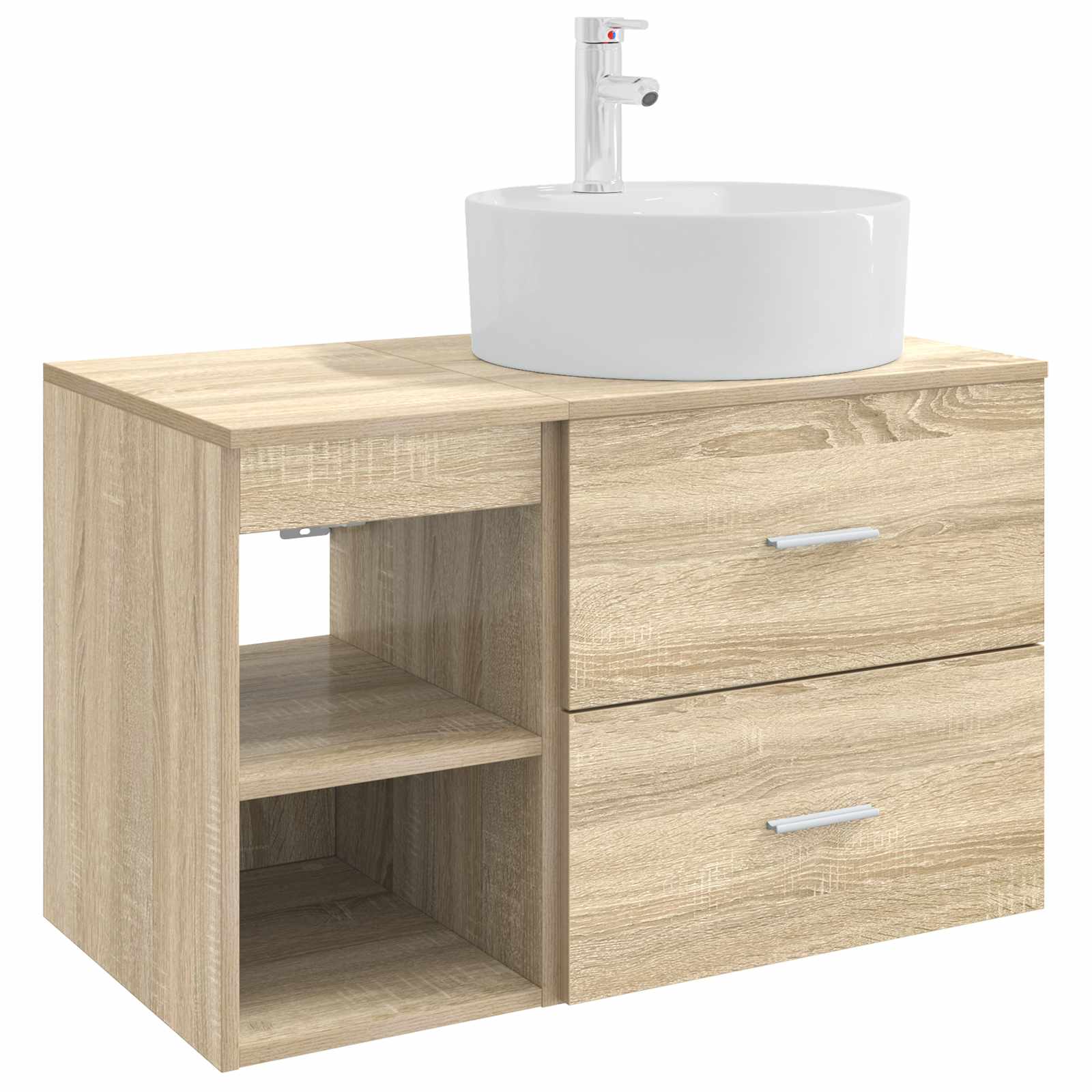 Badrumsmöbelset 2 pcs Sonoma-ek Konstruerat trä