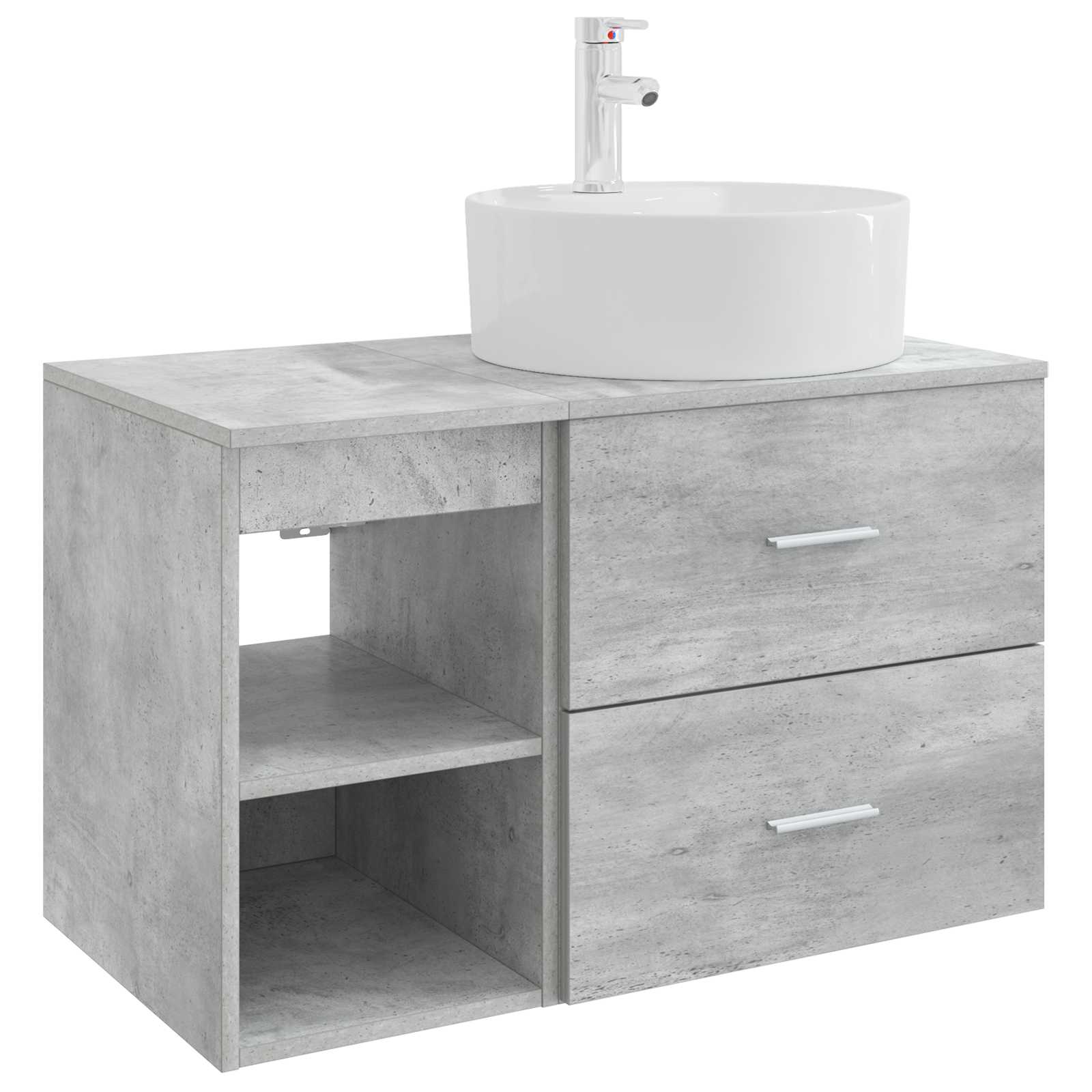Badrumsmöbelset 2 pcs Betonggrå Konstruerat trä