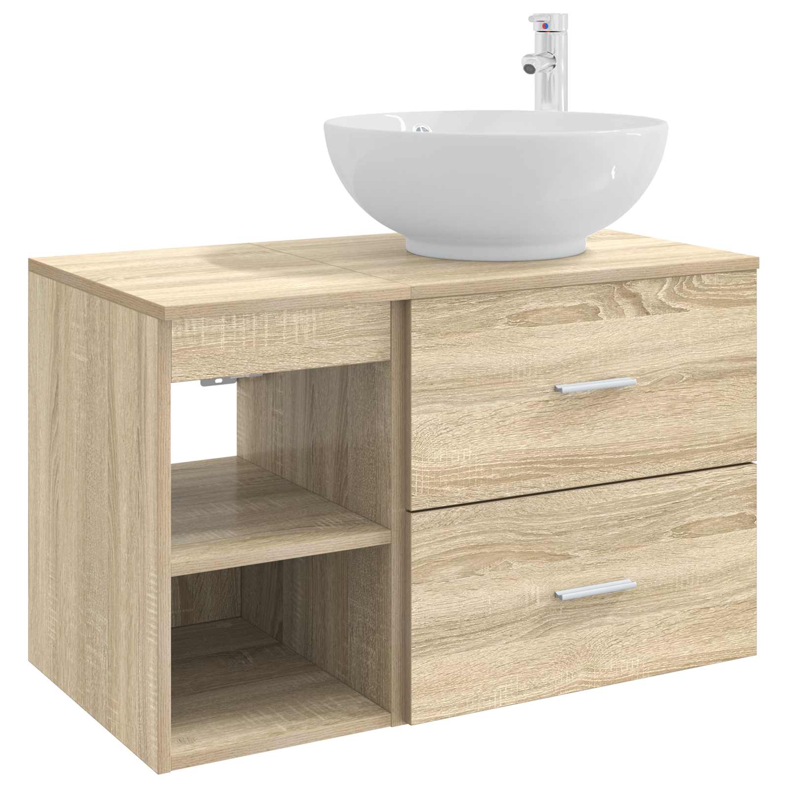 Badrumsmöbelset 2 pcs Sonoma-ek Konstruerat trä