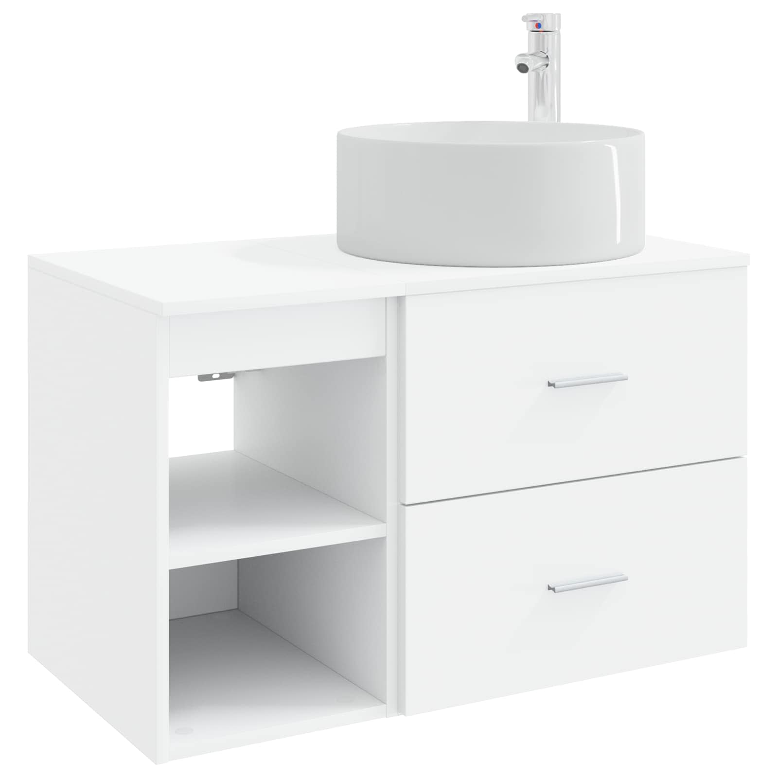 Badrumsmöbelset 2 pcs Vit Konstruerat trä