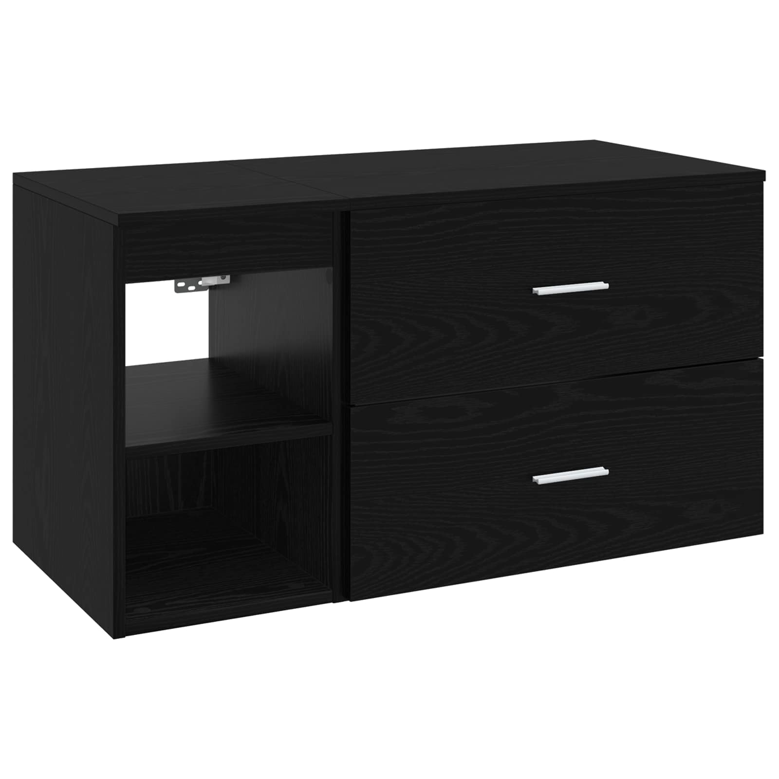Badrumsmöbelset 2 pcs Svart ek Konstruerat trä