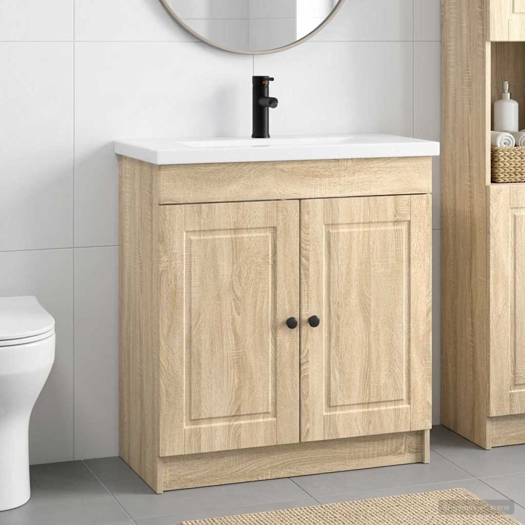 Badrumsmöbelset Sonoma-ek 56 x 37,5 x 81 cm Konstruerat trä