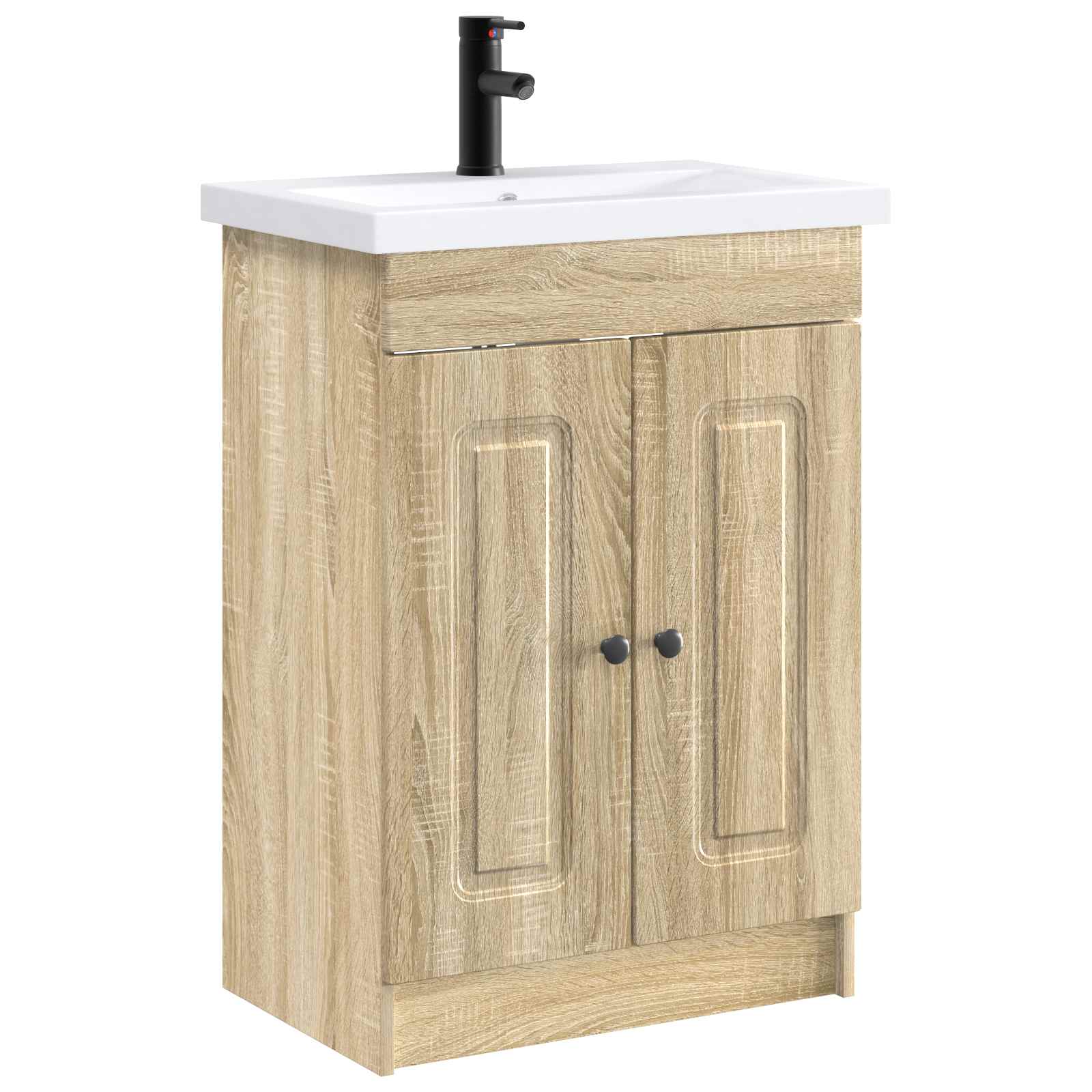 Badrumsmöbelset Sonoma-ek 56 x 37,5 x 81 cm Konstruerat trä