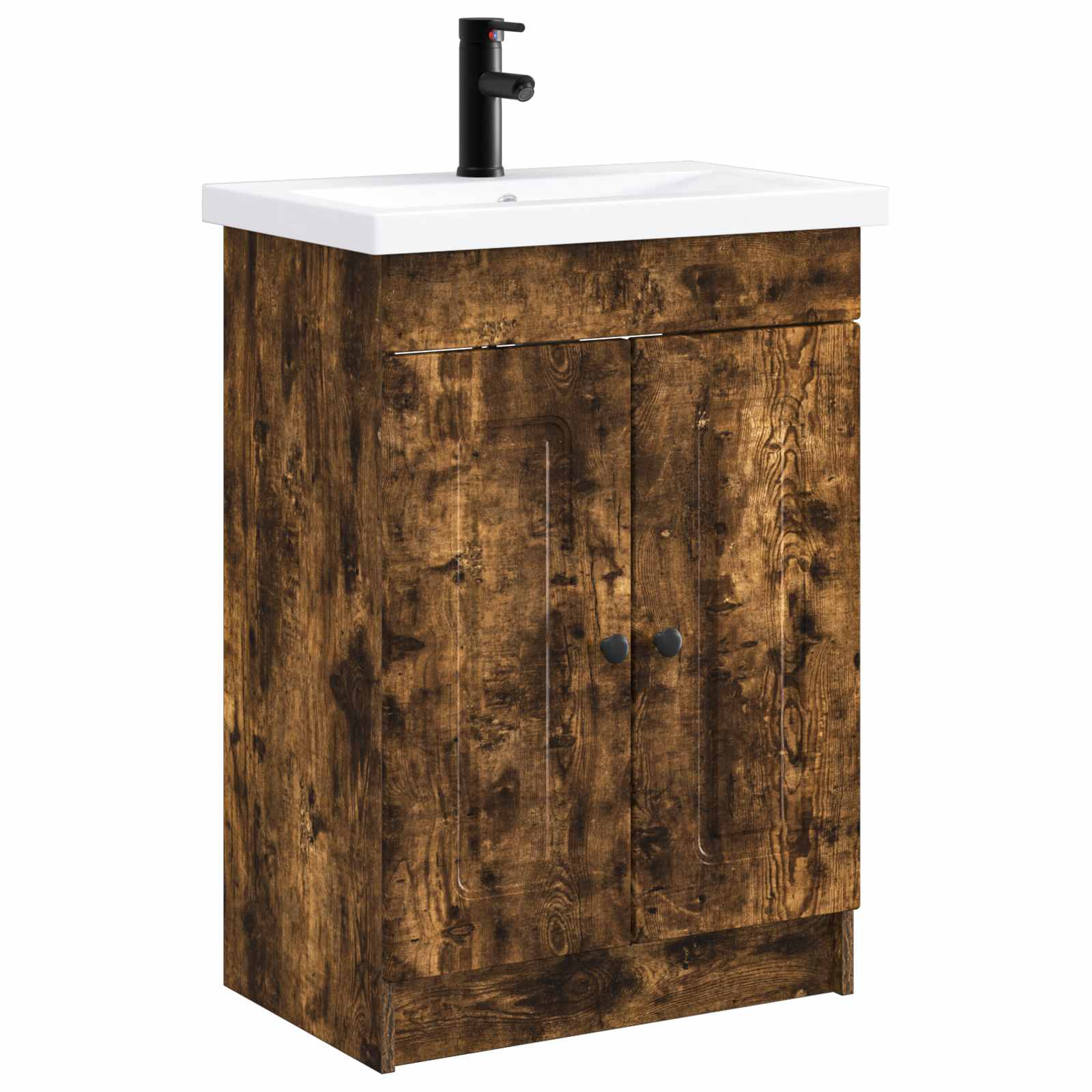 Badrumsmöbelset Rökt ek 56 x 37,5 x 81 cm Konstruerat trä